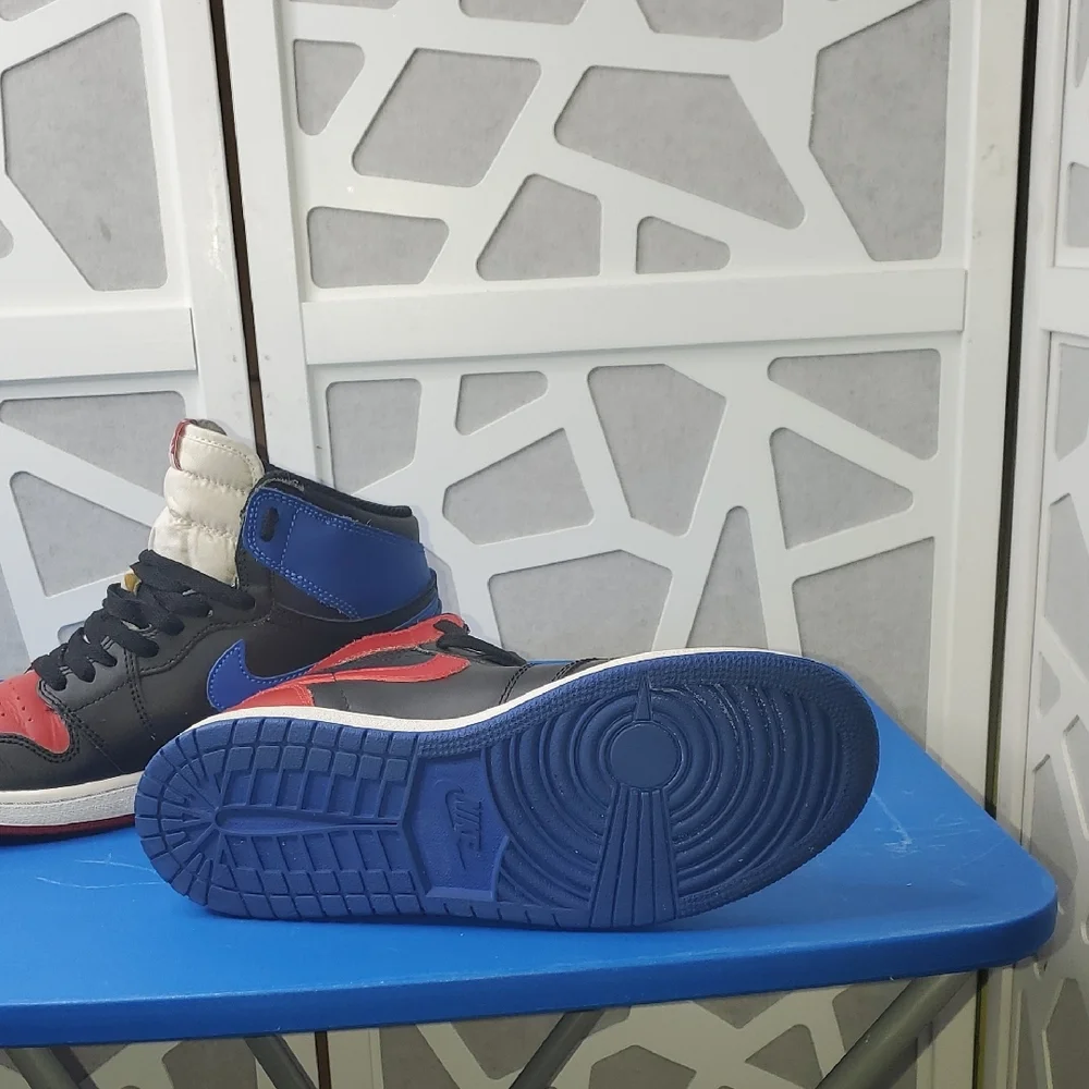 Jordan Men's Red, Blue, Black, and White High-Top Sneakers - Picture 4 of 4